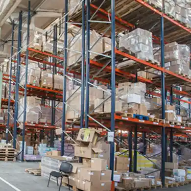 pallet racking in a warehouse